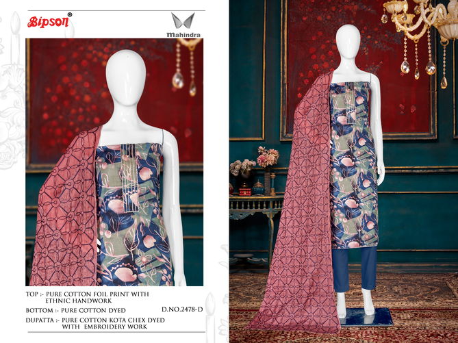 Mahindra 2478 By Bipson Printed Cotton Dress Material Wholesale Clothing Suppliers In India